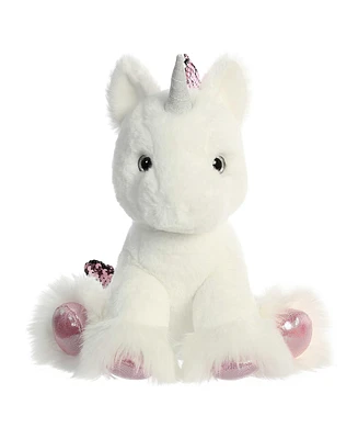 Aurora Small Clouds Unicorn Shimmers Colorful Plush Toy White 9"