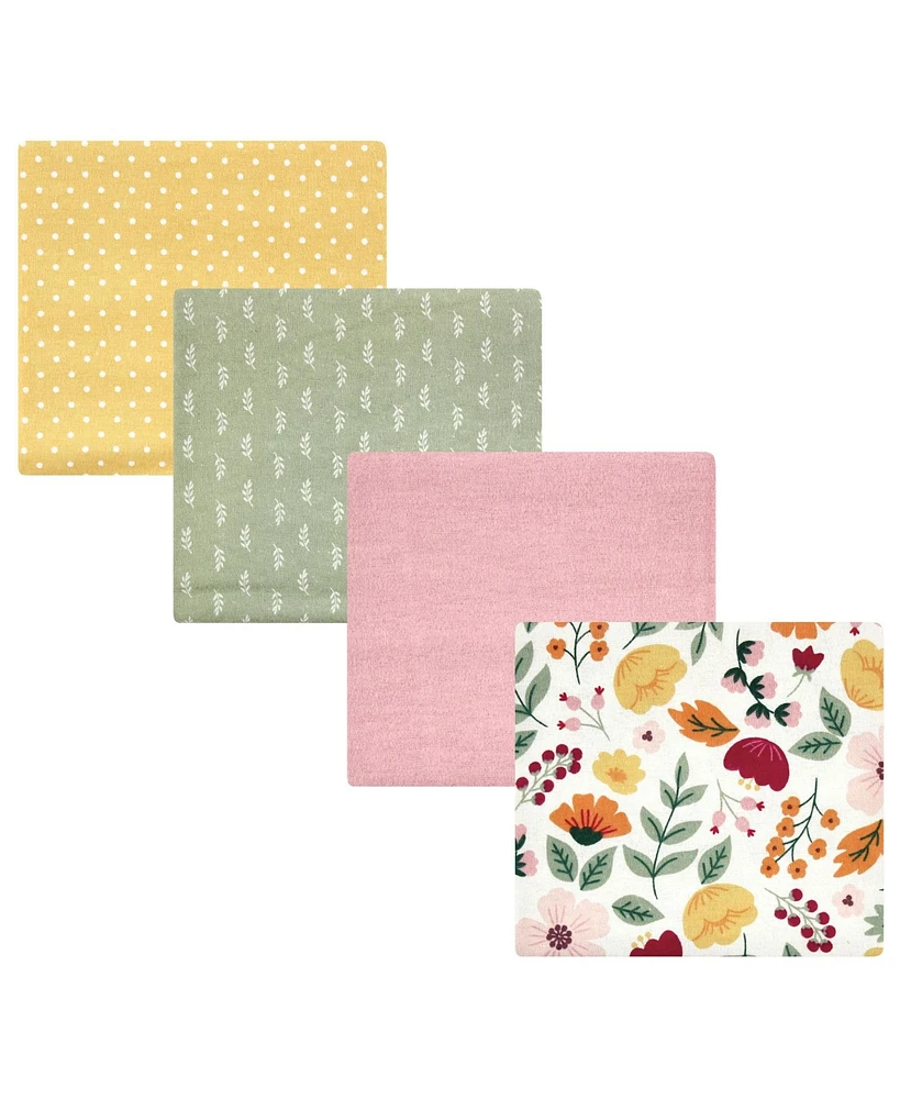 Hudson Baby Infant Girl Cotton Flannel Receiving Blankets, Fall Botanical, One Size