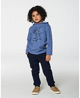 Deux par Toddler Boys Super Soft Brushed Hooded T-Shirt With Print Blue - Toddler|Child