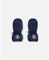 Deux par Kids Unisex Solid Mittens Navy