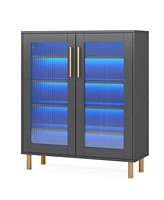 Tribesigns Shoe Cabinet with Acrylic Doors and Led Light