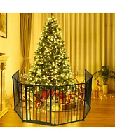 Slickblue Kids 6 Panel Wall-mount Adjustable Baby Safe Metal Fence Barrier