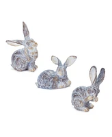 Slickblue Set of 3 Garden Rabbit Figurines Decorative Outdoor Statues