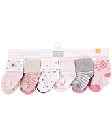 Hudson Baby Girls Cotton Rich Newborn and Terry Socks Woodland, 0-3 Months