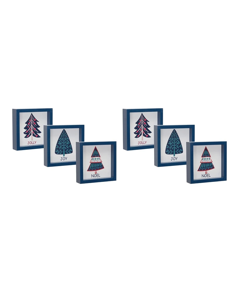 Slickblue Pine Tree Sentiment Sign (Set of 6)