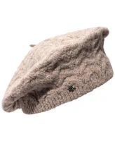 Lauren Ralph Lauren Fuzzy Cable Knit Beret Hat