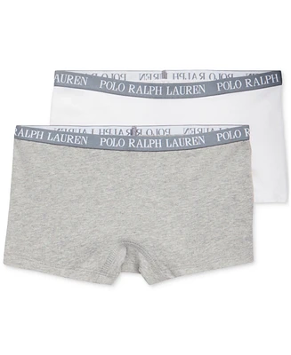 Polo Ralph Lauren Big Girls Stretch Cotton Boyshorts, 2 Pack