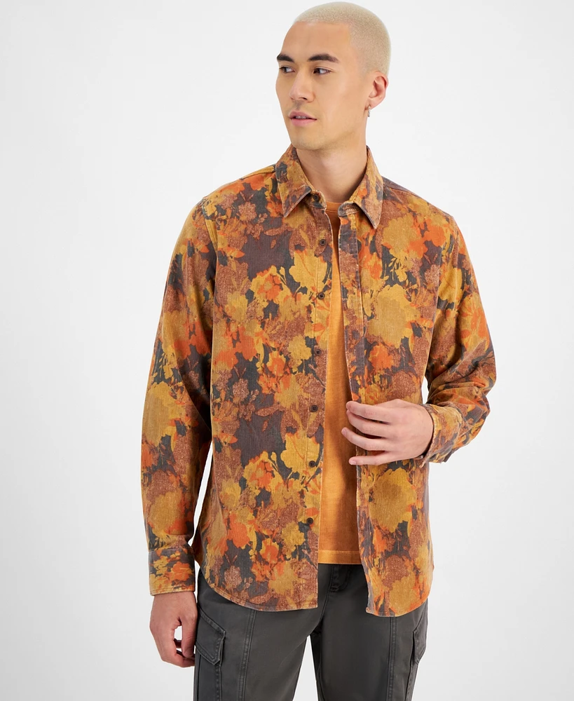 Sun + Stone Men's Aviel Printed Corduroy Shirt, Created for Macy's