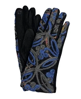 Marcus Adler Suede Glove with Knit Flower Detail