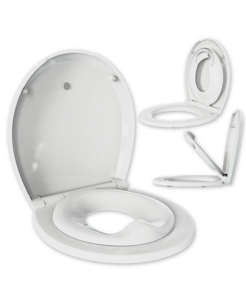 Jool Baby Toddler Quick Flip Toilet Seat with Built-In Potty & Splash Guard Training