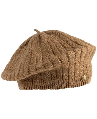 Lauren Ralph Lauren Fuzzy Cable Knit Beret Hat