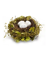 Slickblue Natural Twig Bird Nest With Speckled Egg Accent (Set of