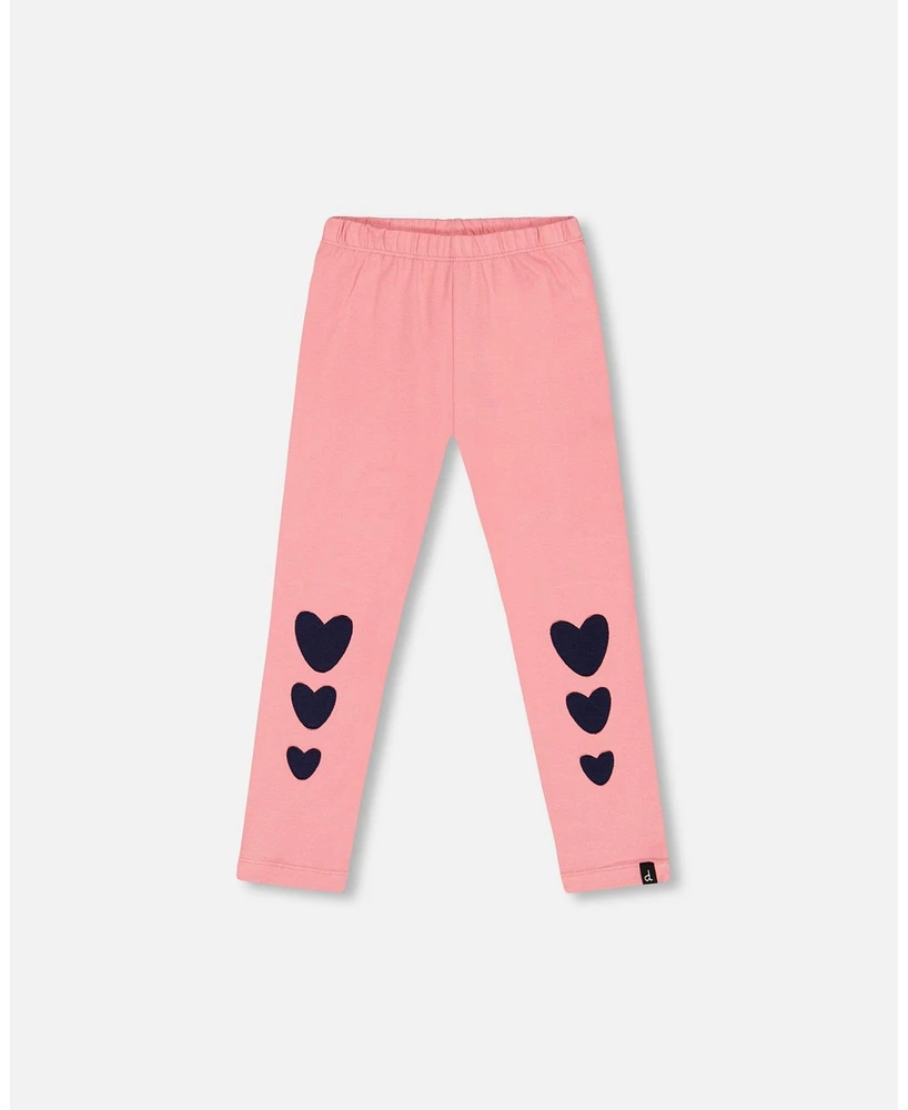 Deux par Big Girls Organic Cotton Legging With Knee Print Pink