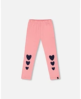 Deux par Big Girls Organic Cotton Legging With Knee Print Pink