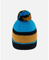 Deux par Boy Knit Hat Blue, Black And Spice - Toddler|Child