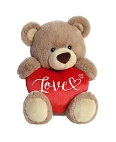 Aurora Large Love Bear Valentine Heartwarming Plush Toy Brown 15"