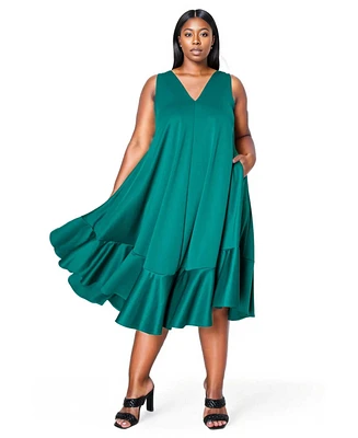 L I V D Plus Simone Sleeveless Pocket Flare Dress