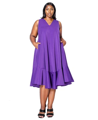 L I V D Plus Simone Sleeveless Pocket Flare Dress