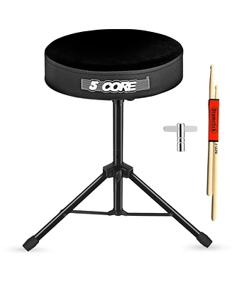 5 Core Drum Throne Padded Guitar Stool Height Adjustable Music Chair Ds 01 Vlvt Blk