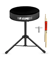 5 Core Drum Throne Padded Guitar Stool Height Adjustable Music Chair Ds 01 Vlvt Blk