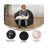 Emma+Oliver Small Bean Bag Chair For Kids And Teens