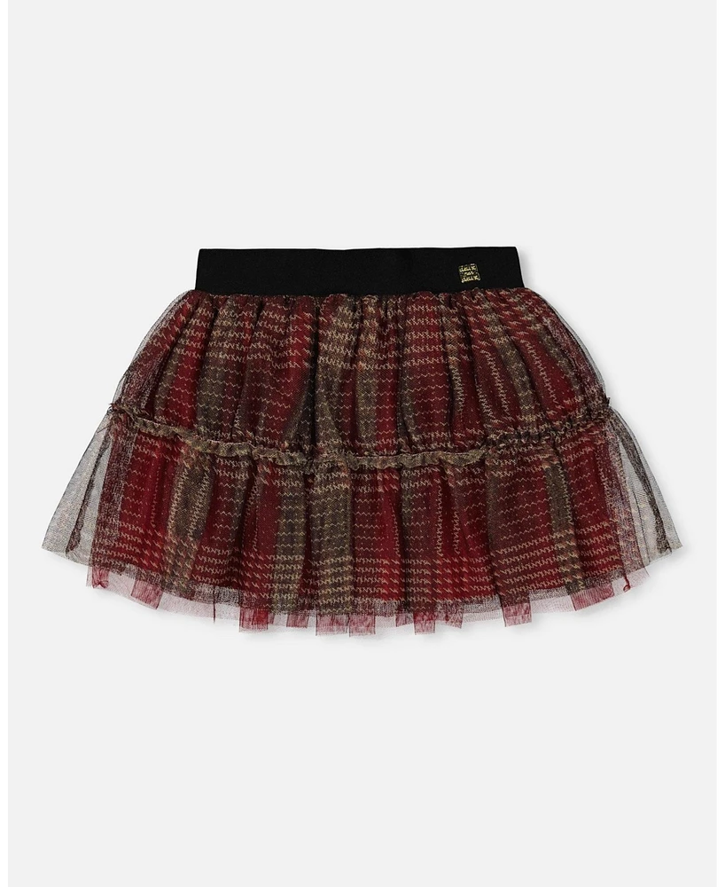 Deux par Toddler Girls Glittering Tulle Skirt Red Plaid - Toddler|Child