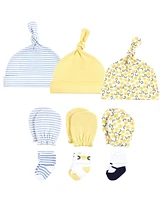Hudson Baby Girls Caps, Mittens and Socks Set, Buttercup, 0-6 Months