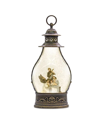 Slickblue Led Snow Globe Lantern With Holy Family Nativity Scene 15.5"h