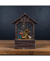 Slickblue Led Nativity Scene Snow Globe Barn 8.25" Height