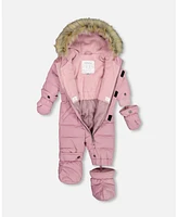 Deux par Baby Girls One Piece Snowsuit Orchid - Infant|Toddler