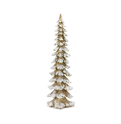 Slickblue Gold Flocked Pine Tree 34.5"h