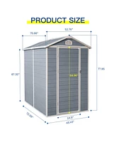 Mondawe 6x4ft Resin Outdoor Storage Shed Kit-Perfect to Store Patio Furniture,Grey