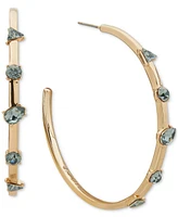 Karl Lagerfeld Paris Gold-Tone Medium Mixed Stone C-Hoop Earrings, 2"