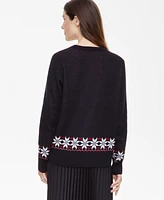 Holiday Lane Women's Skier Crewneck Sweater, Created for Macy's