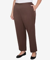 Alfred Dunner Plus Wine Country Classic Faux Suede Slant Pocket Short Length Pant