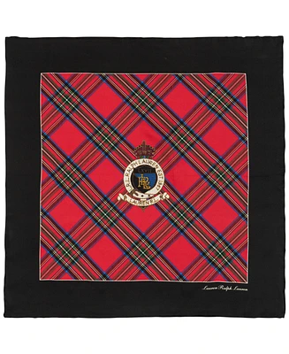 Lauren Ralph Gifting Plaid and Logo Square Scarf