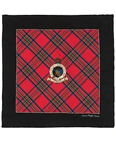 Lauren Ralph Gifting Plaid and Logo Square Scarf