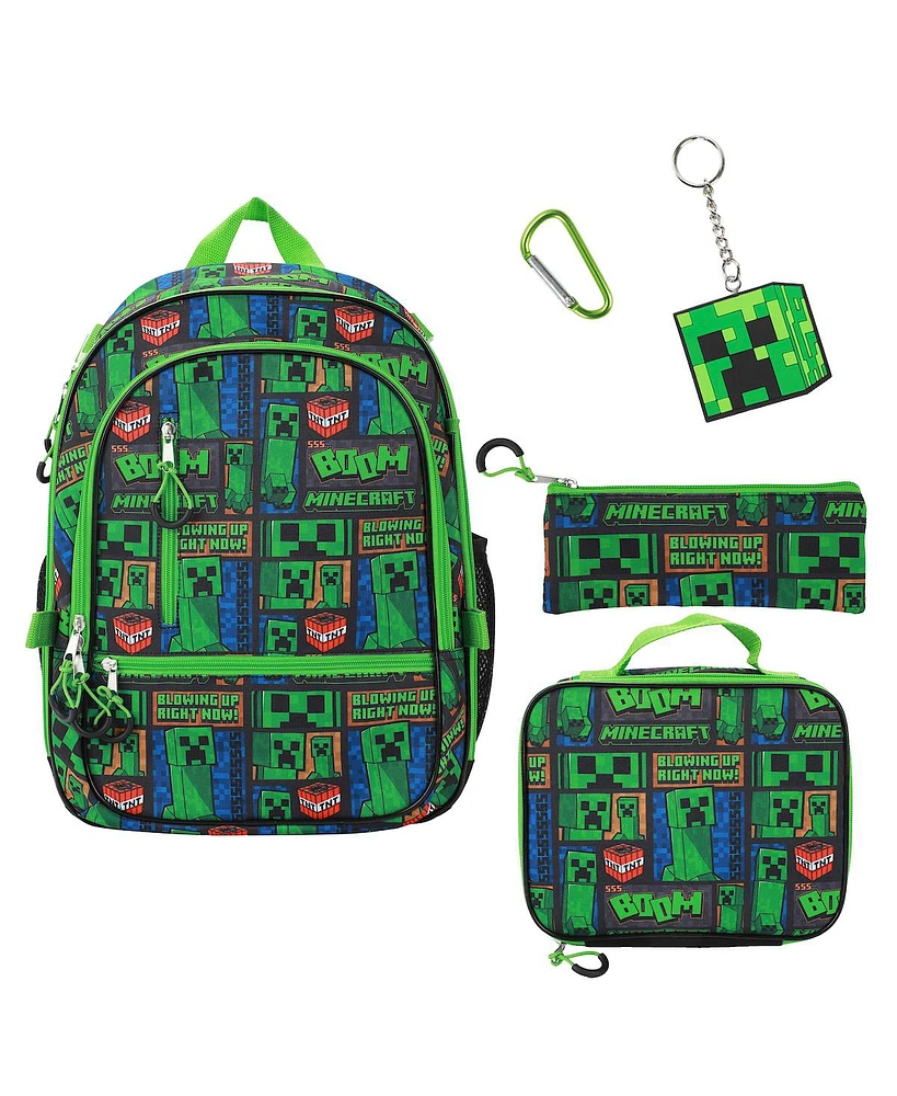 Minecraft Creeper 5-Piece Backpack & Lunchbox Set