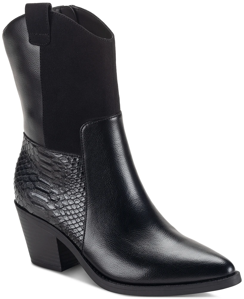 Sun + Stone Women's Biancaa Western Block Heel Booties, Created for Macy's