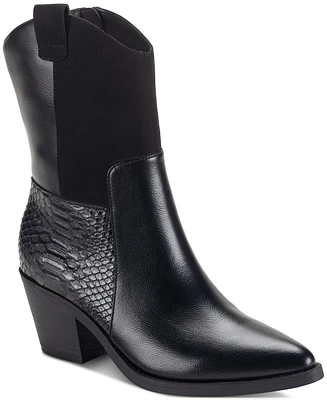 Sun + Stone Women's Biancaa Western Block Heel Booties, Created for Macy's