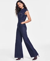 I.n.c. International Concepts Women's Wide-Leg Denim Jumpsuit, Created for Macy's