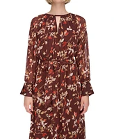 Calvin Klein Women's Printed Round-Neck Midi Dress