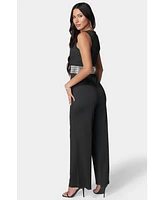 Bebe Women's Embellished Wide Leg Jumpsuit