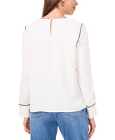 Vince Camuto Women's Piped Long-Sleeve Top