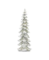 Slickblue Flocked Snowy Silver Holiday Tree Decor