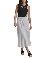 Dkny Women's Pull-On Fringe-Trim Linen Skirt