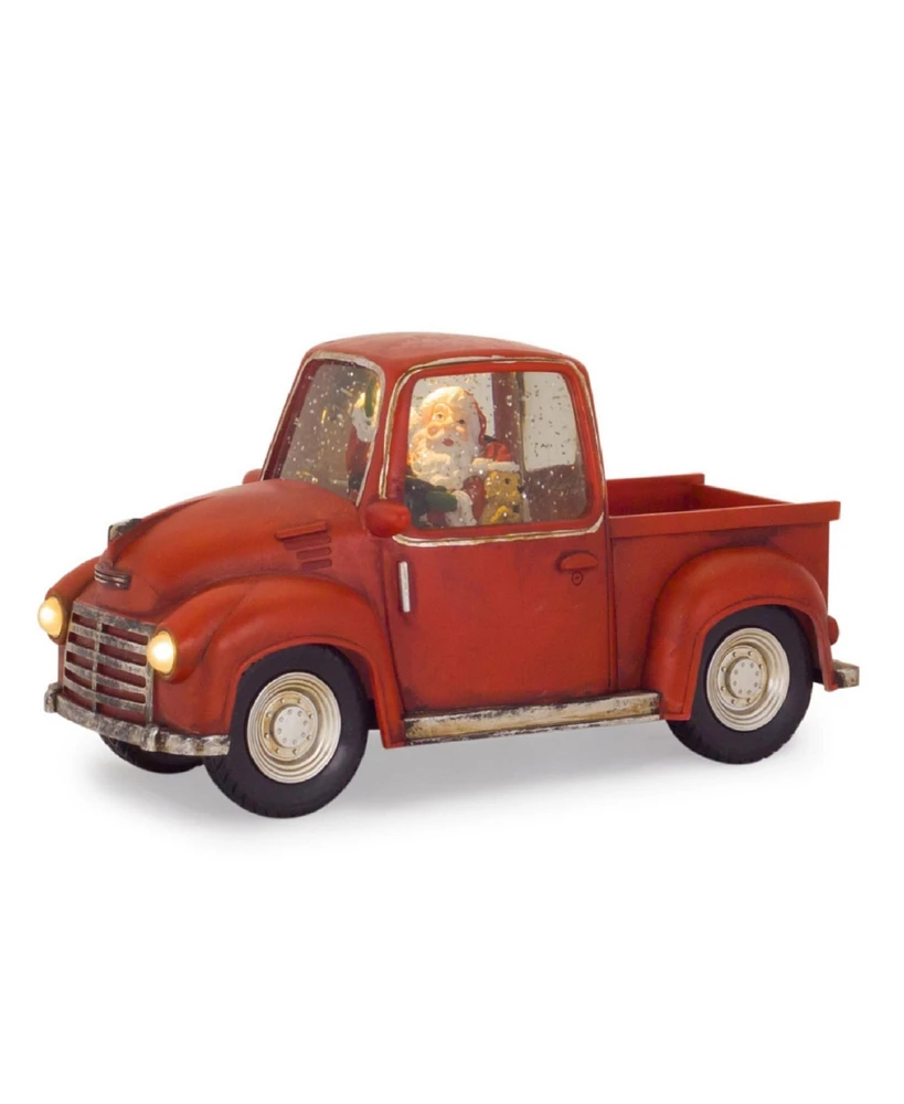 Slickblue Led Snow Globe Truck With Santa 11.25"l