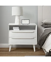 Hulala Home Kay Mid-century Modern 2 - Drawer Nightstand with Built-In Outlets
