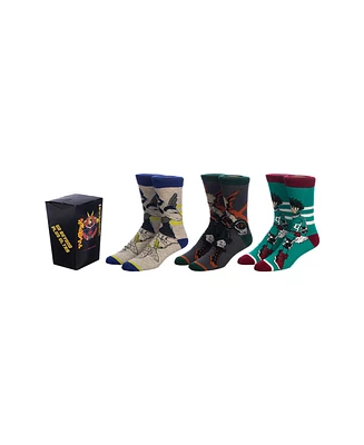 My Hero Academia Men's Casual Crew Socks for Men 3-Pack