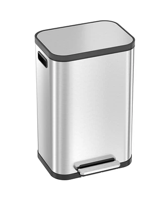 iTouchless SoftStep Prox 13.2 Gallon Step Pedal Kitchen Trash Can with AbsorbX Odor Filter & Removable Inner Bucket, Stainless Steel 50 Liter Garbage